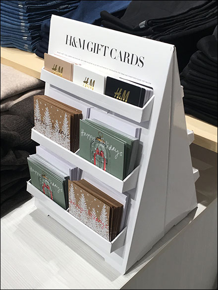 H&M Gift-Card Cardboard Display Stand