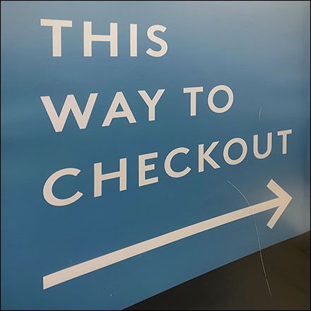 Nordstrom-Rack Freestanding Checkout Directional Sign