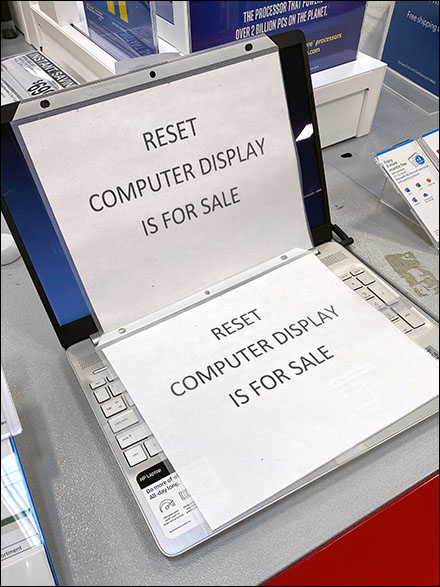 Apple Reset Computer Display Conundrum