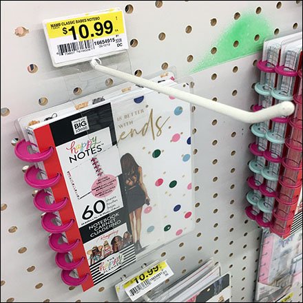 Notebook Pegboard Hook Merchandising