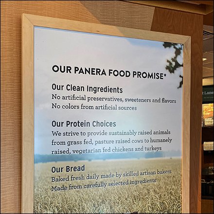 Panera Bread Food Promise in Writing