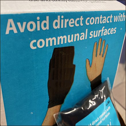 Anti-Microbial Hand Protector Gravity-Feed