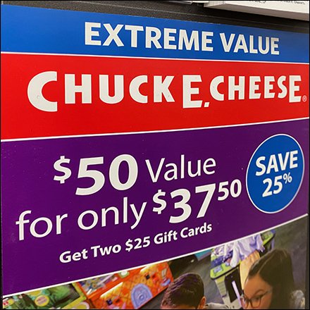 Chuck-E-Cheese Padded Pick Card