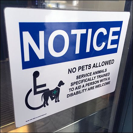 Trained Service Animals Only Welcome Sign