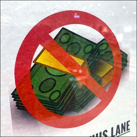 H+M No-Cash-This-Lane Checkout Sign