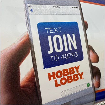 Hobby-Lobby Text-To-Join Entry Invitation