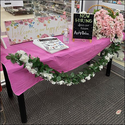 Draped Welcome Table Hiring Pitch
