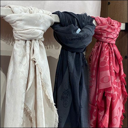 Coach Bar-Mount Scarf Tie Display