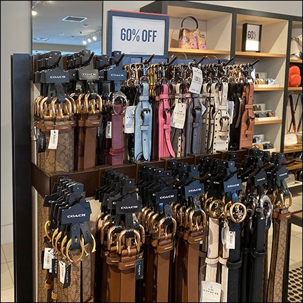 Coach Freestanding Belt Tower Display