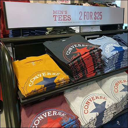 Converse Men's Tees Tiered Rack Display