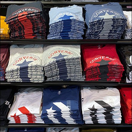Converse Men's Tees Tiered Rack Display