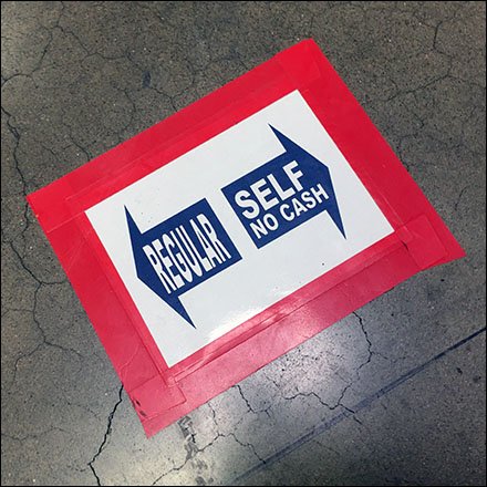 Regular vs Self-Checkout Direction Floor Graphics
