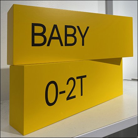 H&M Baby Sizes Dimensional Sign
