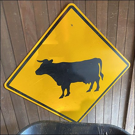 Hillside-Farms Cow Crossing Sign