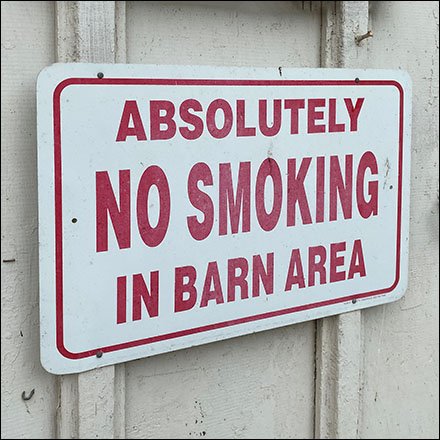 Hillside-Farms No Smoking In Barn Sign