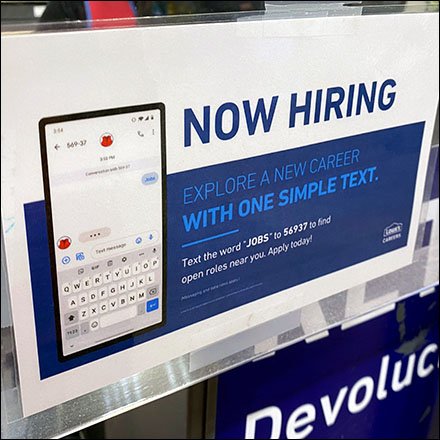 Lowes Hiring Service Counter Sign