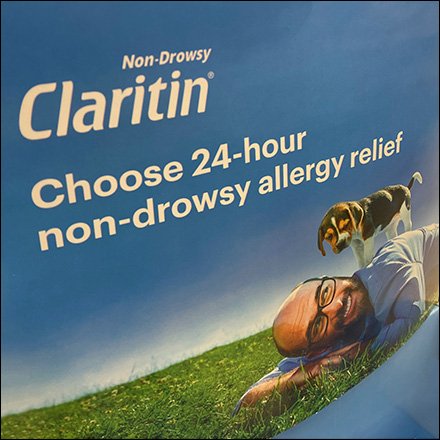 Claritin True-Blue Corrugated Tower Display