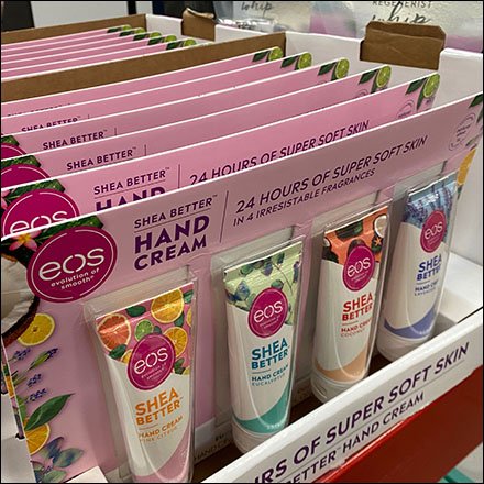 EOS Organic Hand-Cream Pallet-Rack Merchandising