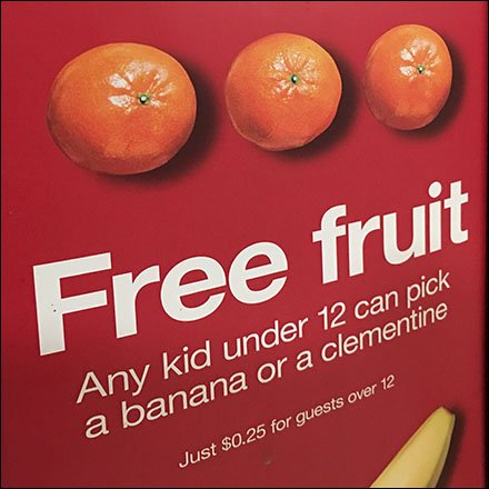Kid’s Free Fruit Table-Top Sign