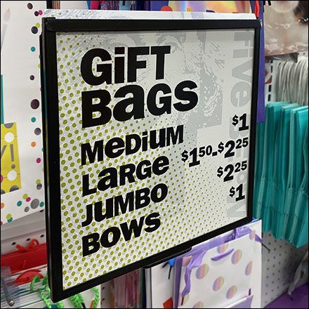 Gift-Bag Waterfall Pegboard Display