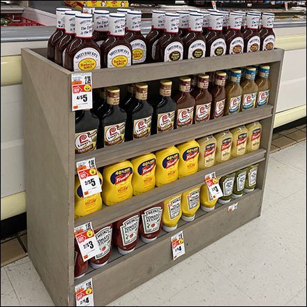 Half-Height Wooden Condiments Rack