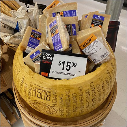 Hollow Parmesan Cheese Wheel Display