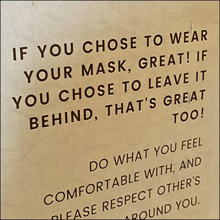 Rustique Updated Retail Mask Policy