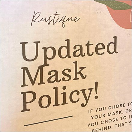 Rustique Updated Retail Mask Policy