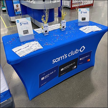 Table-Draped Credit Card Signup-Station