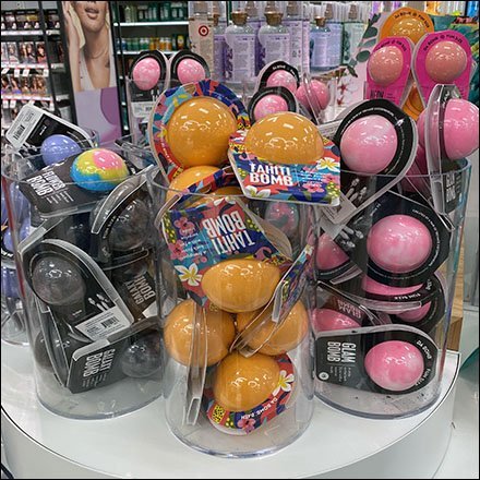 Glam-Bomb Bath-Bubbles Acrylic Merchandiser