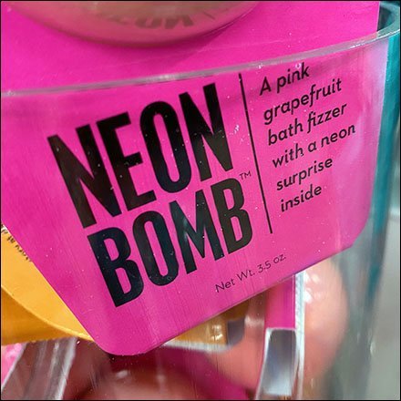 Neon-Bomb Bubble Bath Acrylic Merchandiser