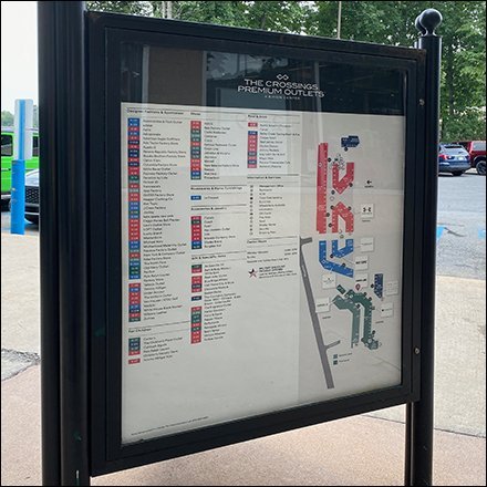 Crossings-Outlets Directory and Navigation Sign