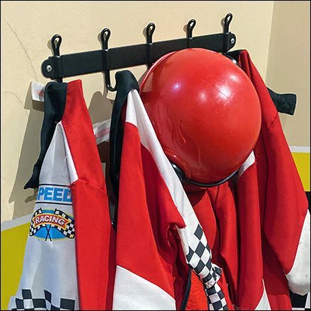 Kid-Size Racing Gear Coat Rack
