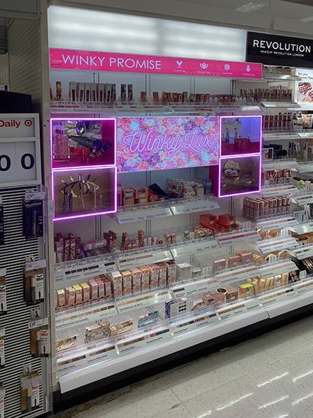 Winky Lux Neon Cosmetics Display