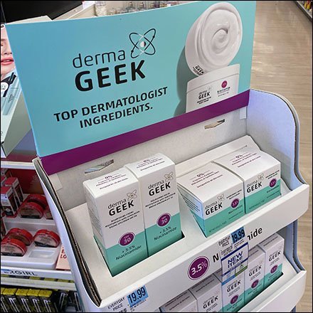 Freestanding Derma Geek Skin Care Display