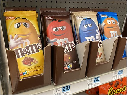 M&M's Corrugated Shelf Display System – Fixtures Close Up