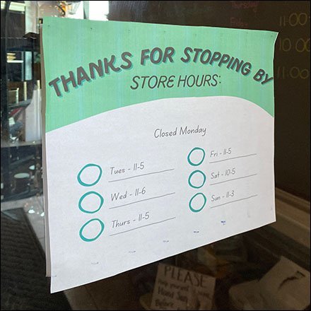 Store Hours Thank You Message
