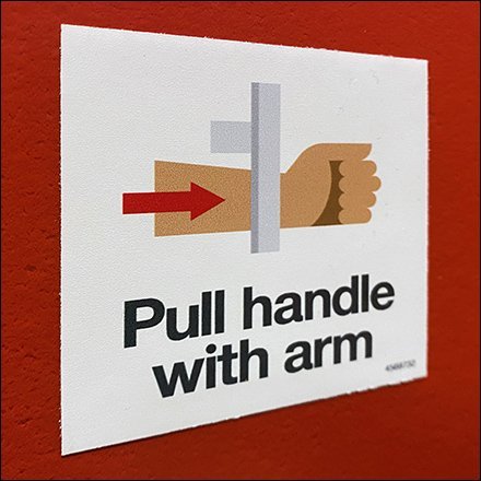 Restroom Door Opening Instruction Details
