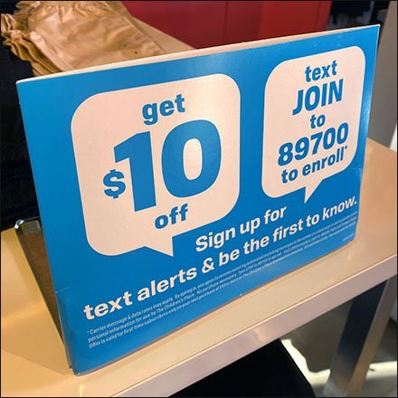 Text Rewards Sign Sleeve Promo
