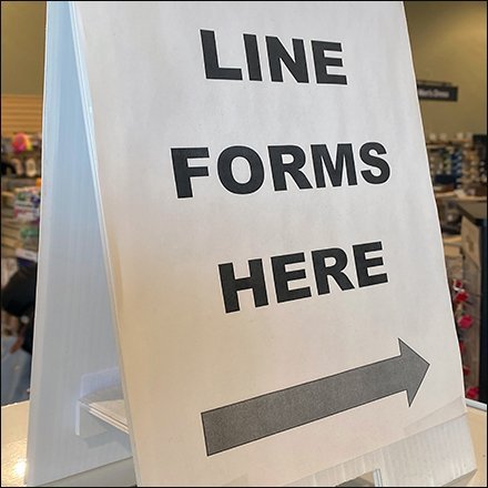 DSW Mini Line-Forms-Here A-Frame Sign