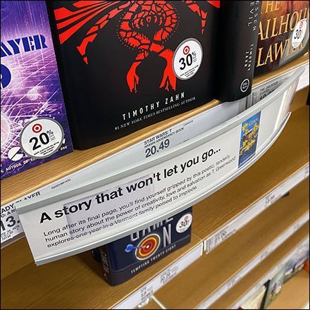 Curved Shelf Talker Book Promotion