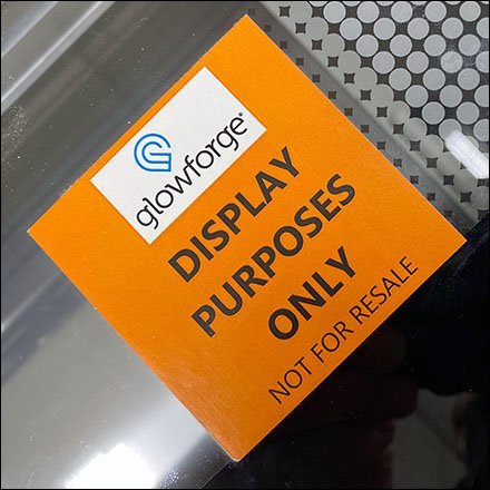 Glowforge 3D Printer Display-Only Warning