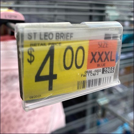 Scan-Hook Extruded Label-Holder Front