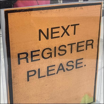 Checkout Next Register Please Advisory