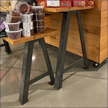 Trapezoid Trestle Table Display Duo