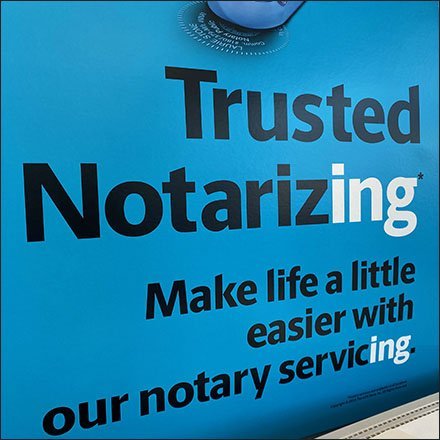 UPS Store Slatwall Grid Notary Sign