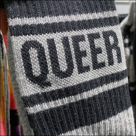 Queer Gay Okay Socks Display