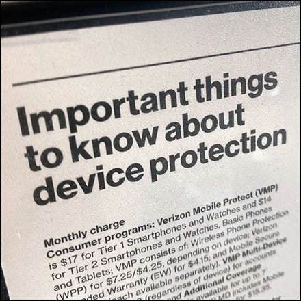 Verizon Device Protection Bylaws Sign