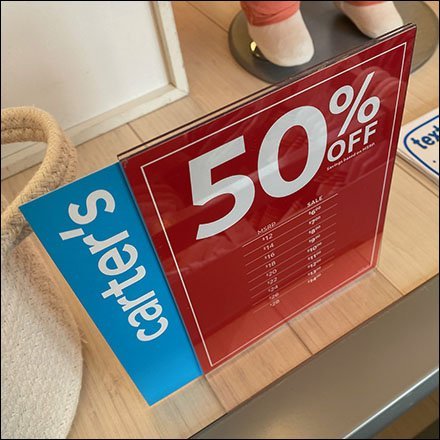 Carter’s Stand Alone Acrylic Sign Holder