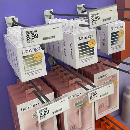 Colorful Flamingo Shaver Display Endcap